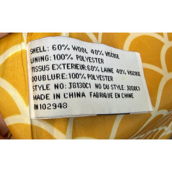 Tulle Anthropologie Pea Coat Women’s Sz S Retro 60s Wool Blend Mustard Jacket - Picture 7 of 11